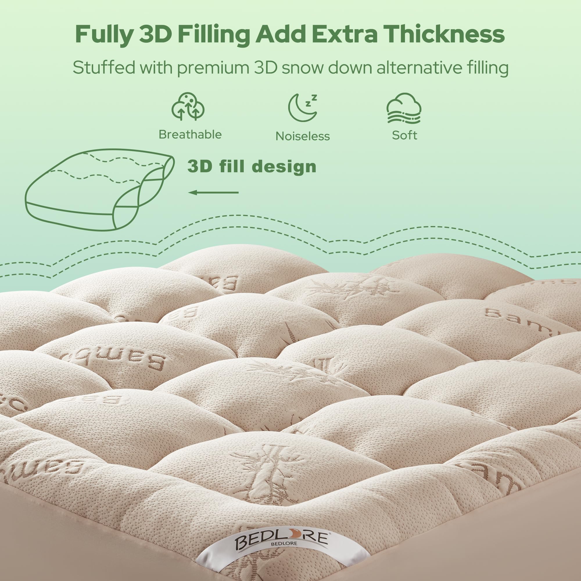 BEDLORE king breathable beige fabric enhancing sleep climate