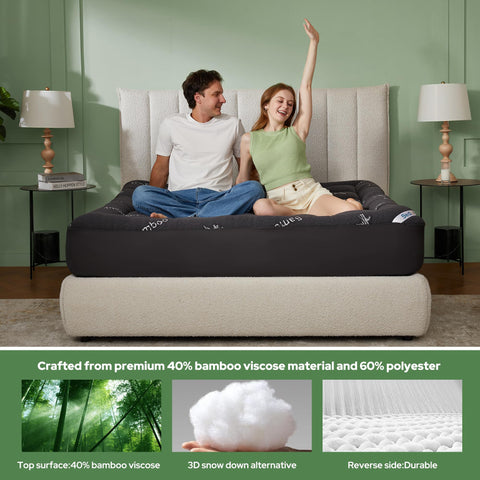BEDLORE King Topper pillow-top design adds plush support for restful nights.