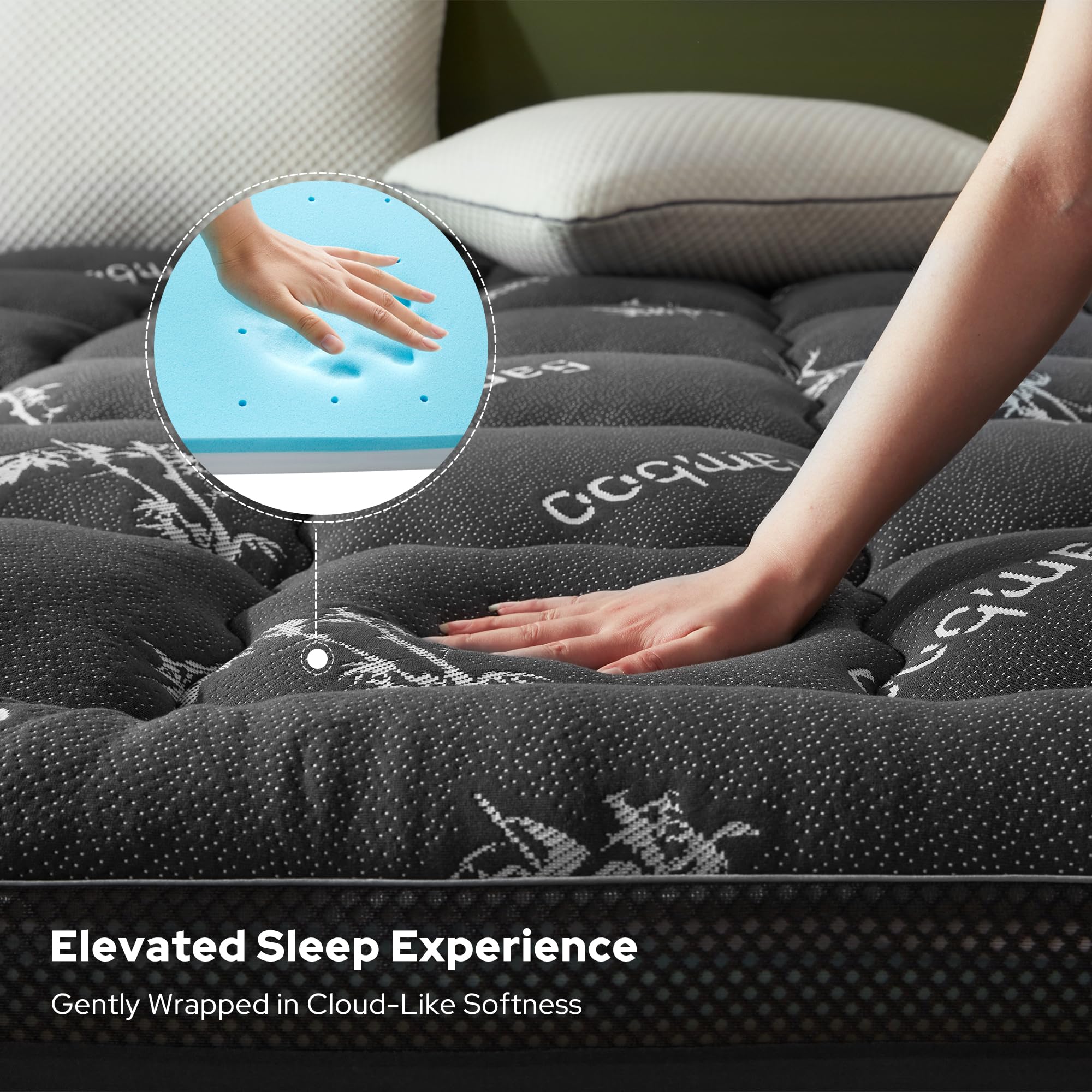 BEDLORE memory foam open-cell cooling aids airflow and temperature regulation
