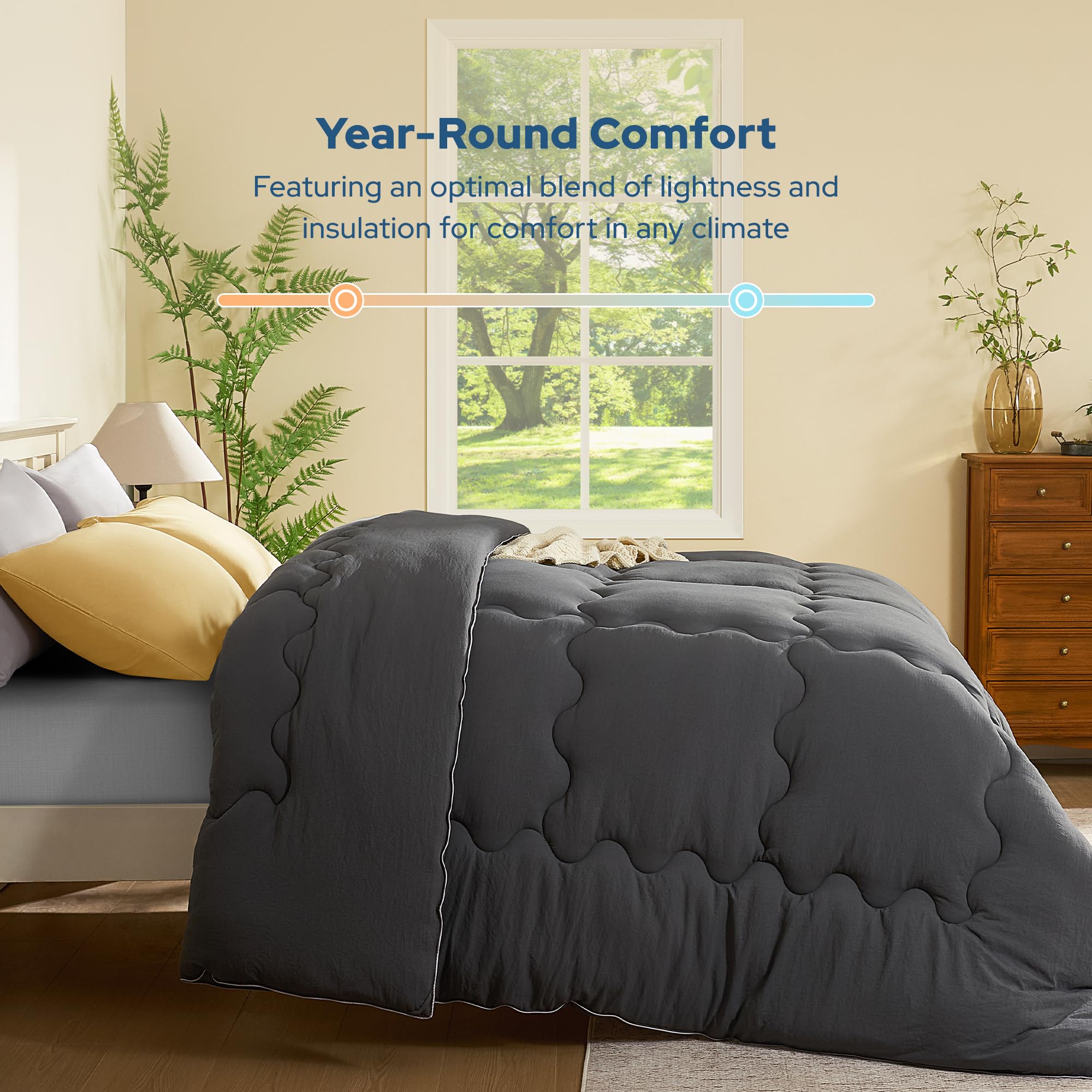 BEDLORE Queen Comforter corner tabs secure duvet insert for steady layering.