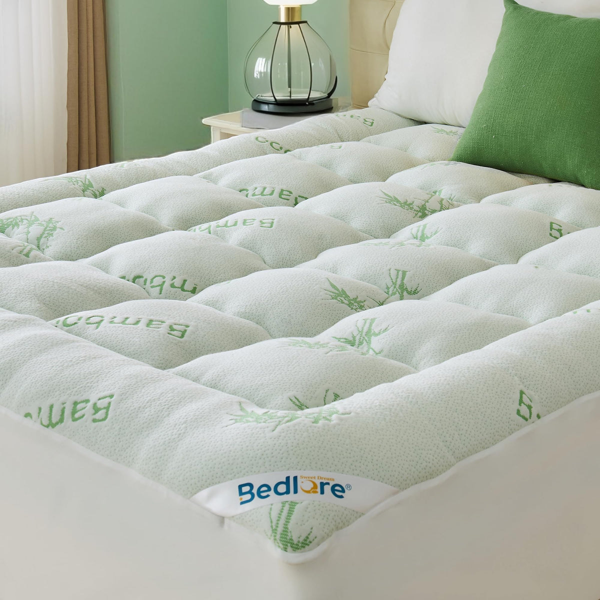 BEDLORE queen mattress topper with bamboo viscose for cooling softness