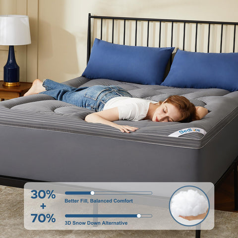 BEDLORE topper deep pocket design fits 6-18 inch mattresses