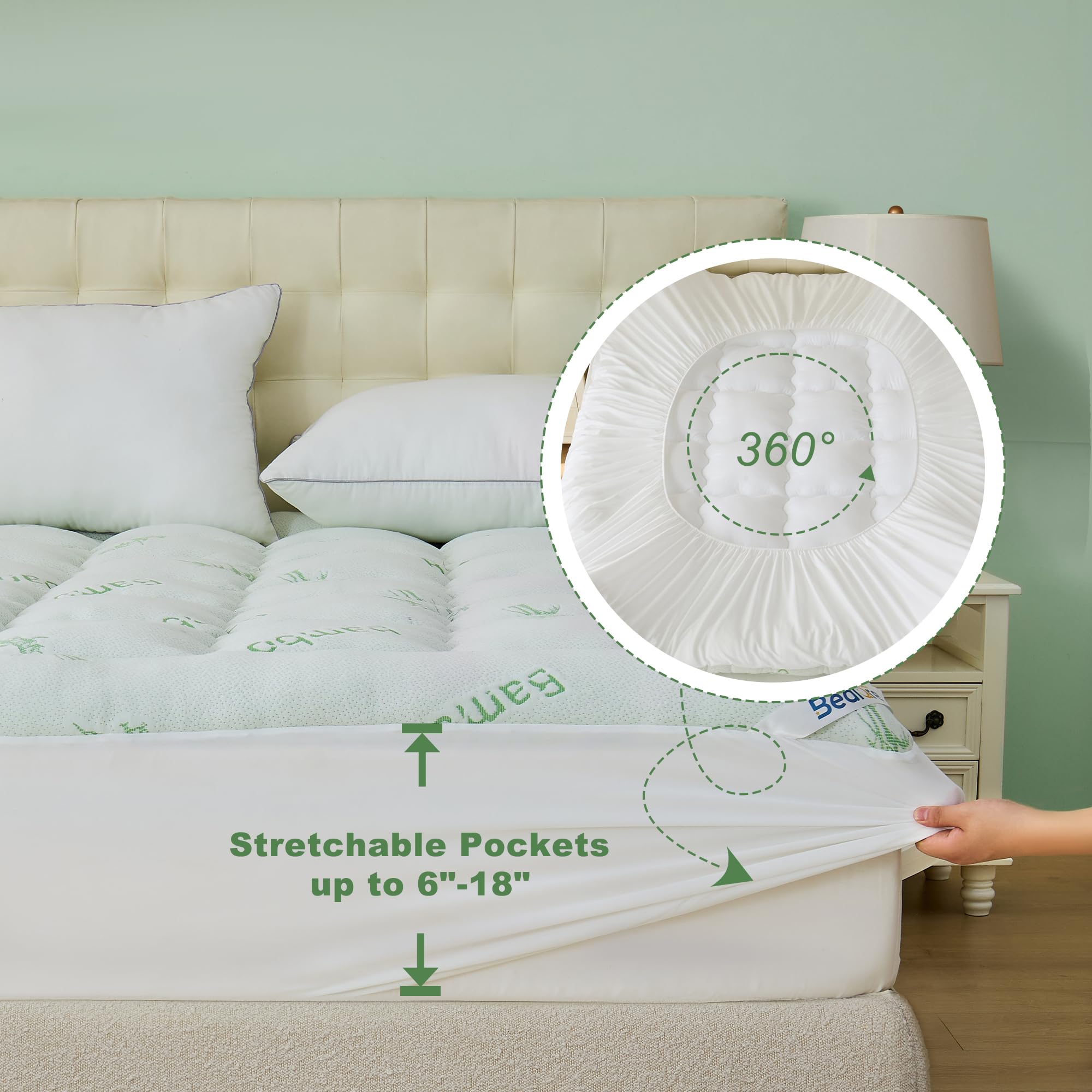BEDLORE queen topper machine washable for easy care