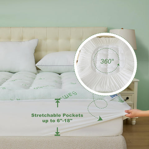 BEDLORE queen topper machine washable for easy care