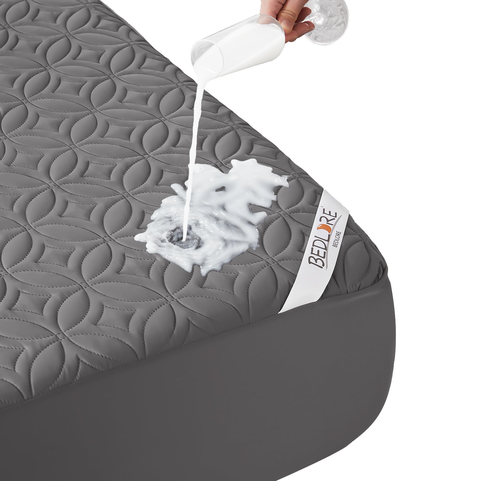 BEDLORE Waterproof Mattress Protector close-up of quilted design for even support.