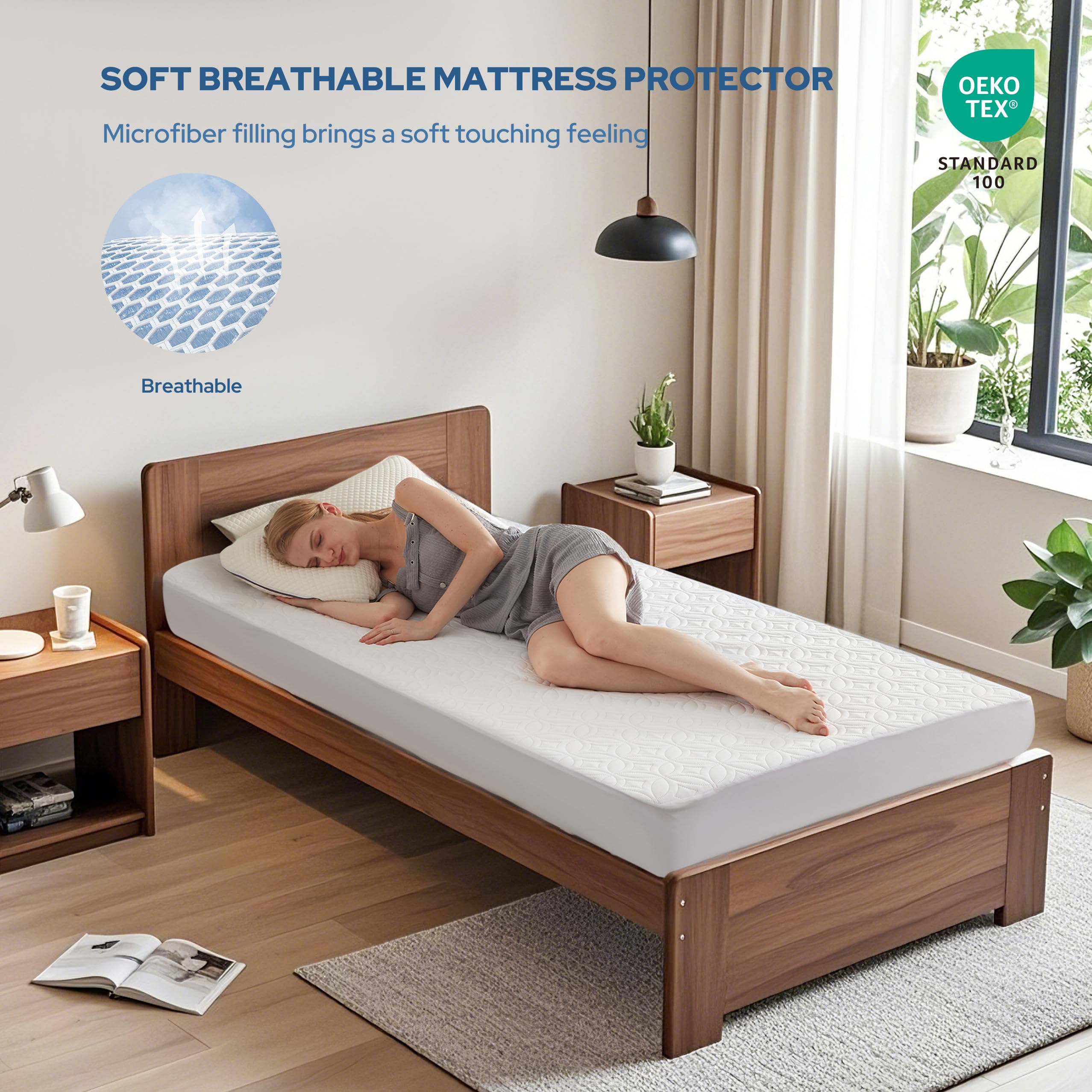BEDLORE ultra-soft breathable fabric ensures quiet, comfortable nights.
