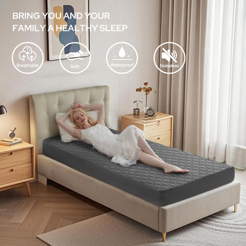 BEDLORE soft microfiber top close-up provides quiet, comfortable nights.