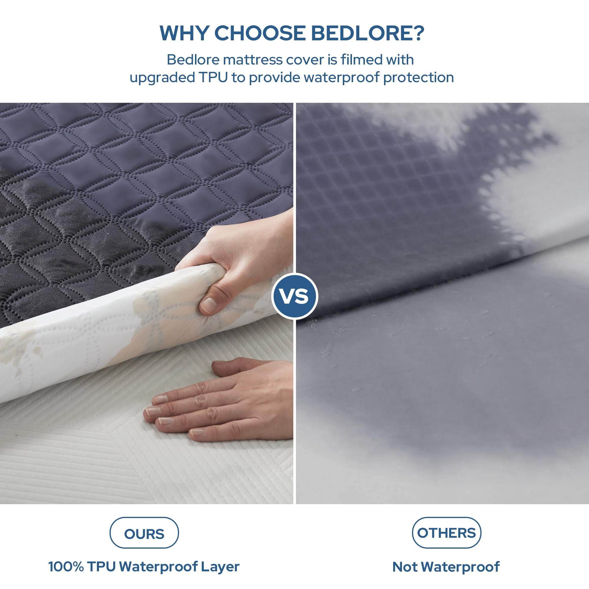 BEDLORE soft-top waterproof cover delivers quiet, comfortable sleep