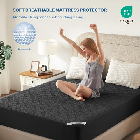 BEDLORE protector shows upgraded TPU waterproof layer for reliable liquid blocking.