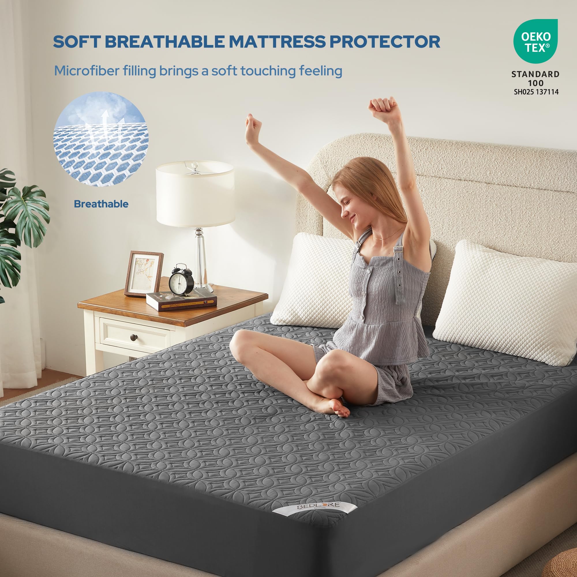 Bedlore king protector TPU layer reveals waterproof barrier against spills