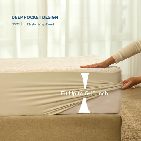 Bedlore protector close-up of TPU waterproof layer protecting against spills.