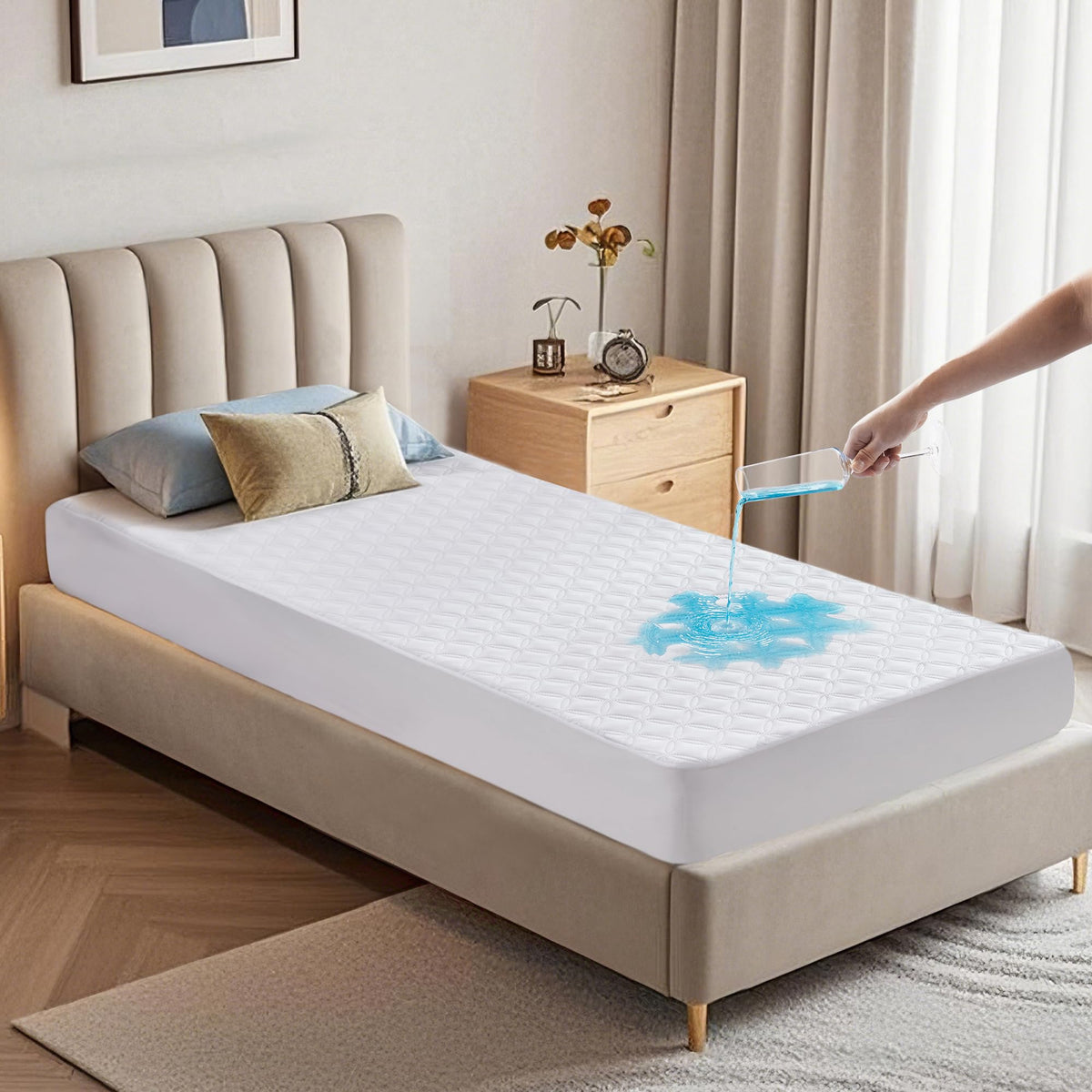 BEDLORE waterproof mattress protector with 18-inch deep pocket for secure fit