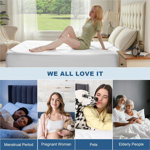 BEDLORE white mattress protector blends with any bedroom style while offering durable protection.