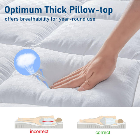 BedLuxury deep-pocket 8-21 inch mattress pad fits most mattresses securely.