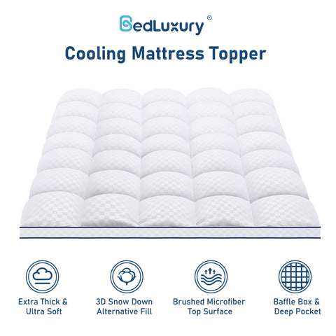 BedLuxury 3D snow down fill close-up showing even support.