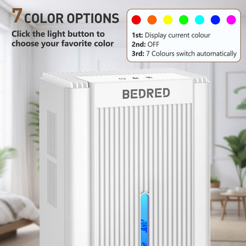 BEDRED 95oz compact design fits bedrooms and small living spaces.