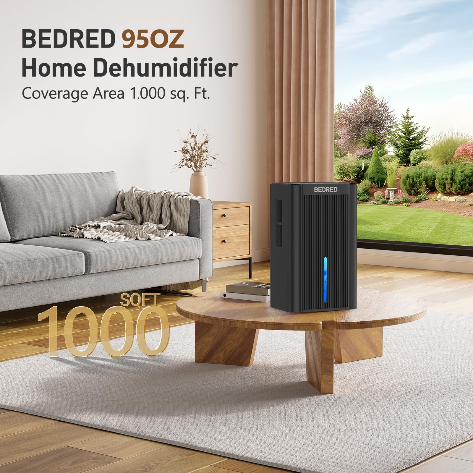 BEDRED dehumidifier ambient light shows mood lighting for cozy evenings.