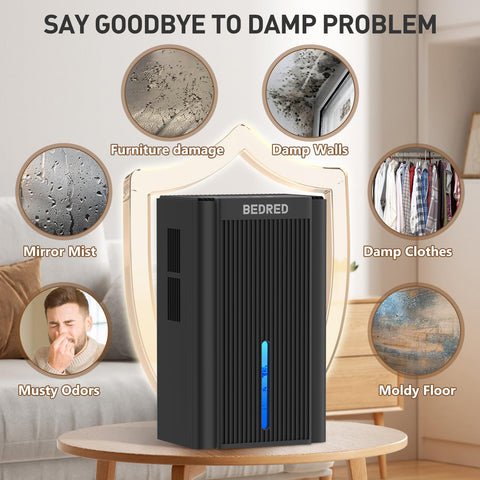 BEDRED dehumidifier suitable for bedrooms, promoting a calmer, drier sleep environment.
