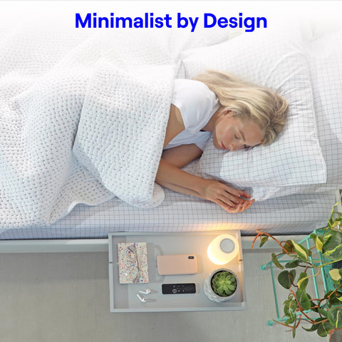 Eco-hard recyclable BedShelfie in black shows a durable dorm-friendly nightstand alternative.