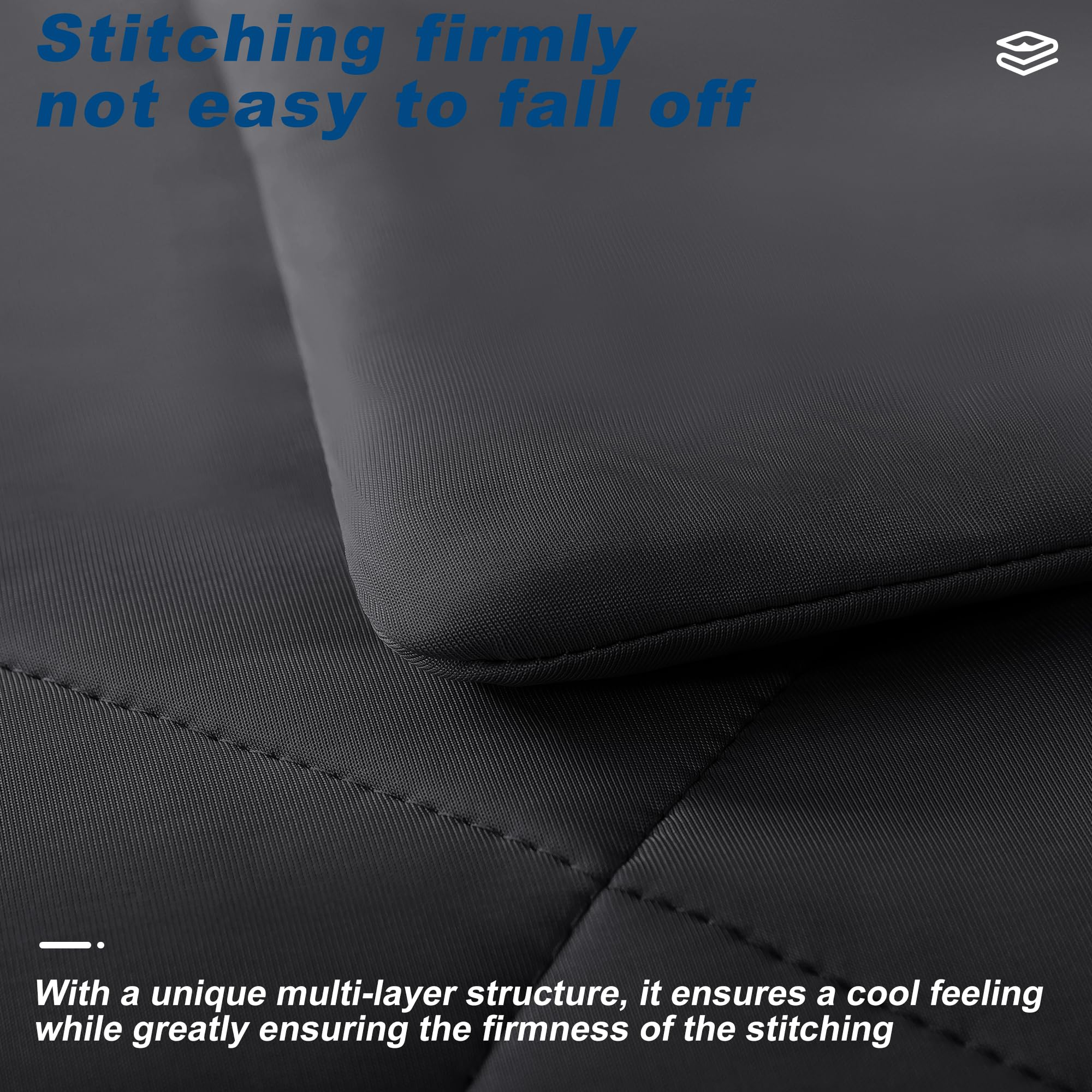 Bedsmile cooling comforter king fabric closeup demonstrates cooling fibers and breathable texture.