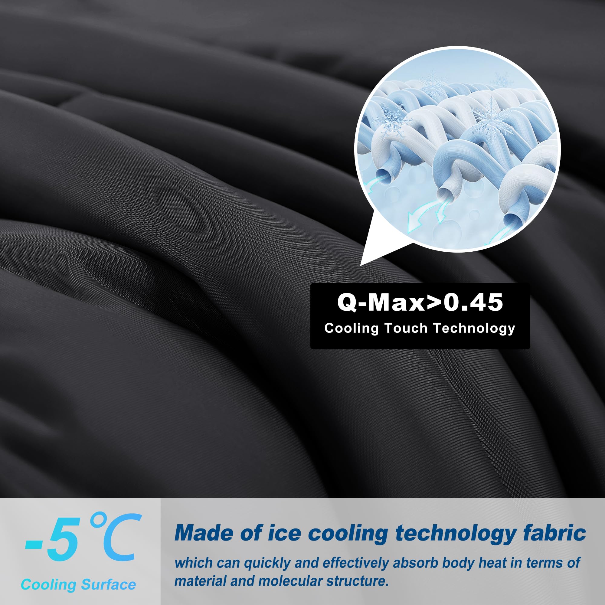 Bedsmile cooling comforter king reversible fabric closeup emphasizes even cooling and soft brushed surface.