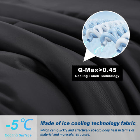 Bedsmile cooling comforter king reversible fabric closeup emphasizes even cooling and soft brushed surface.