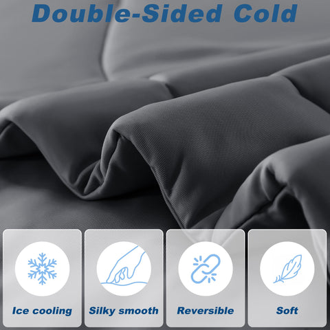 bedsmile cooling comforter king reversible fabric emphasizes equal cooling on both sides.