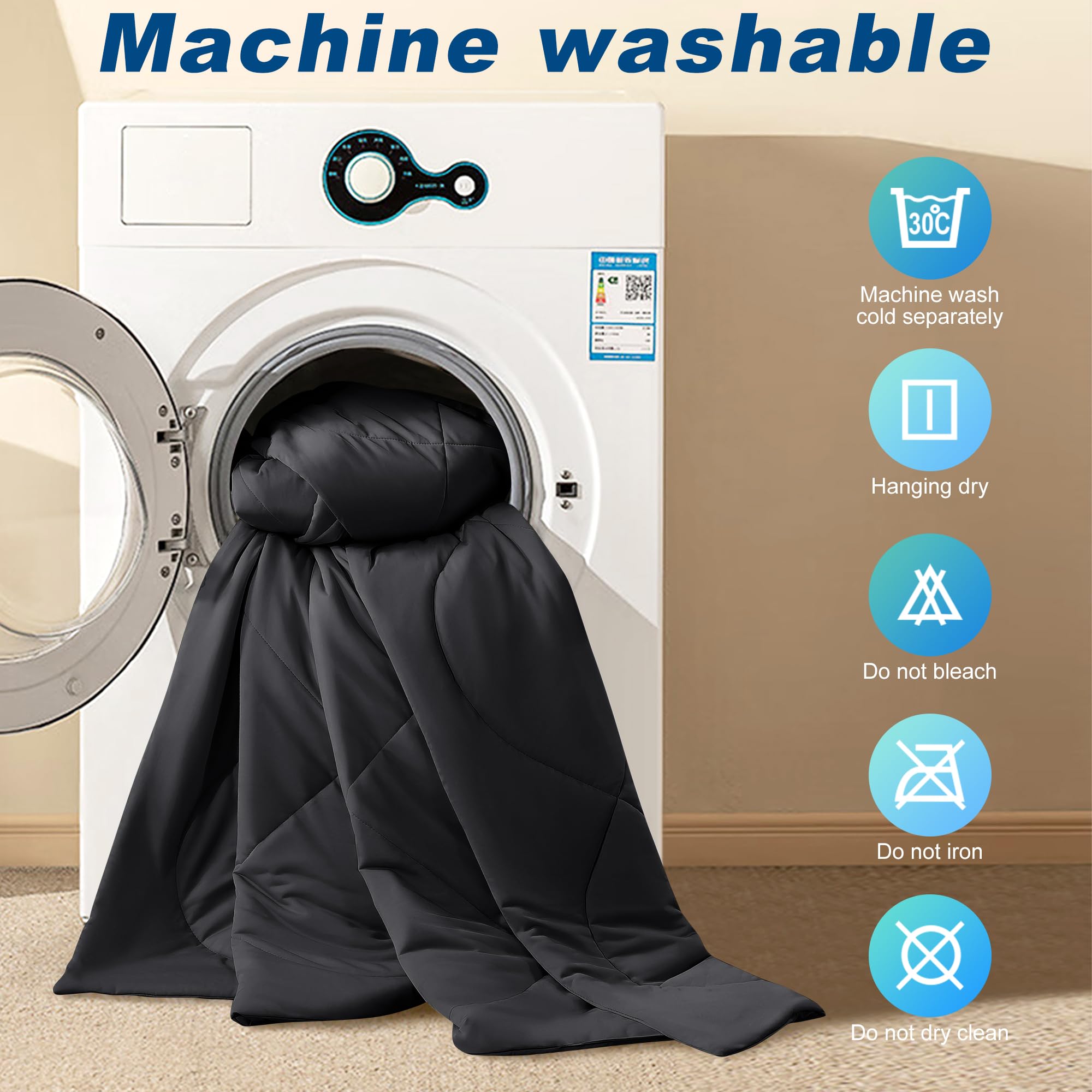 Bedsmile cooling comforter king usage scenario shows travel-ready blanket for hot-sleep nights.