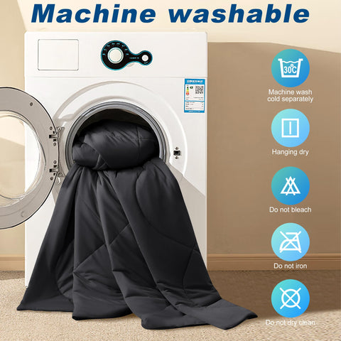 Bedsmile cooling comforter king usage scenario shows travel-ready blanket for hot-sleep nights.