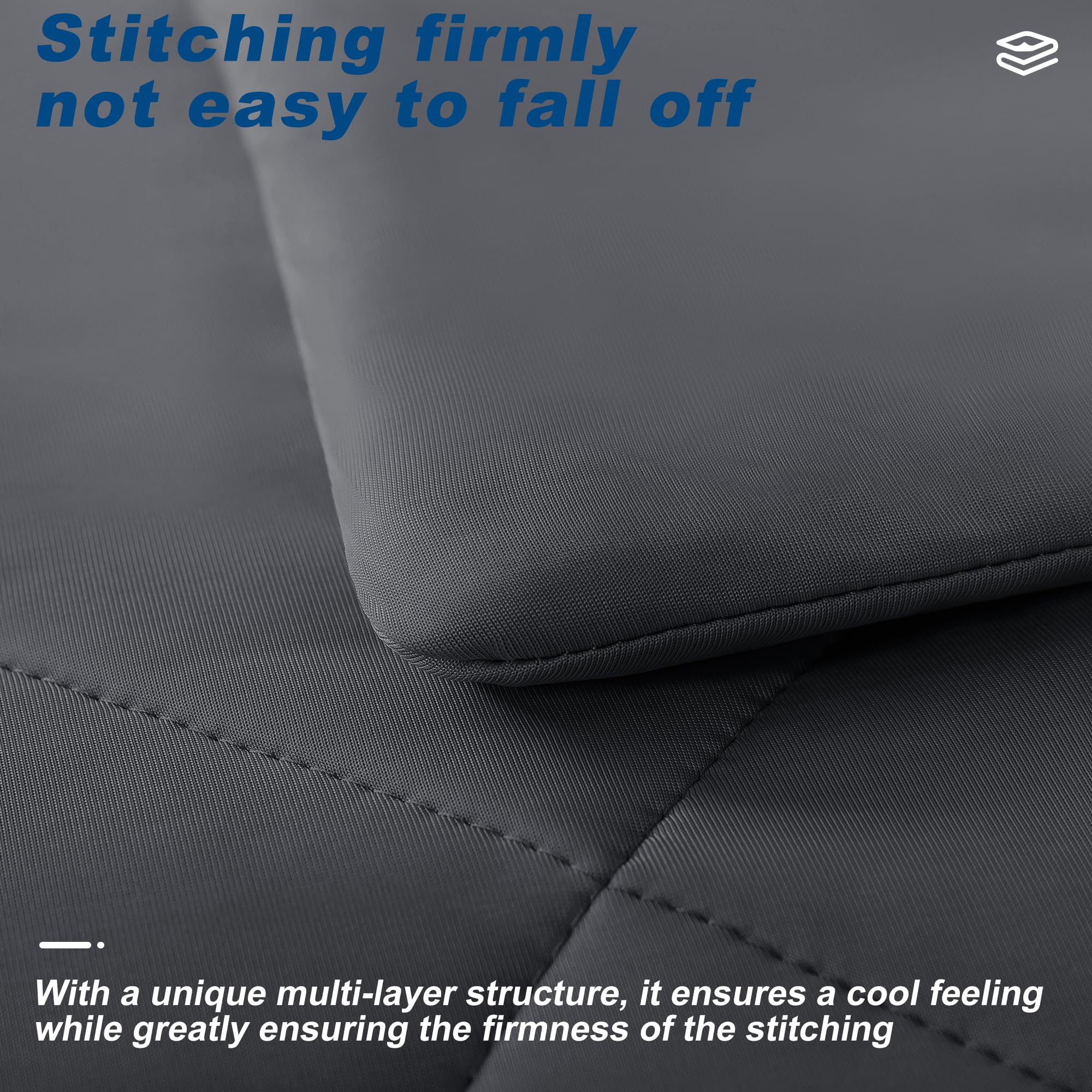 Bedsmile cooling comforter queen fabric closeup reveals soft brushed surface and cooling fibers.