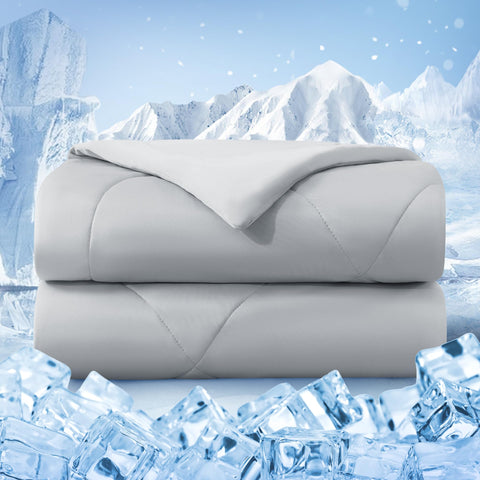 bedsmile cooling comforter queen front view highlighting breathable fabric for hot sleepers