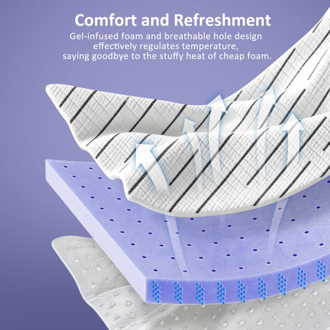 bedsmile foam with ventilation holes promotes airflow and helps regulate temperature.