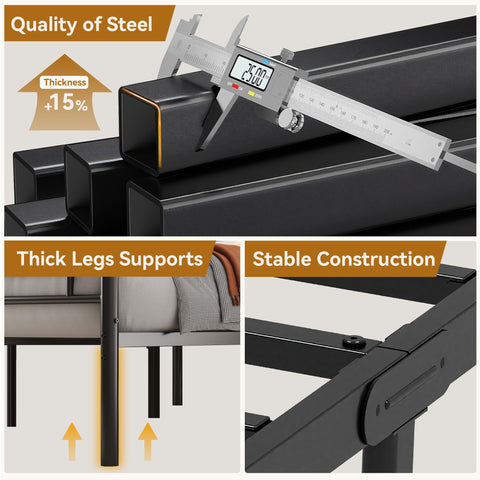 BedsPick Twin Bed Frame no box springs needed for space savings.
