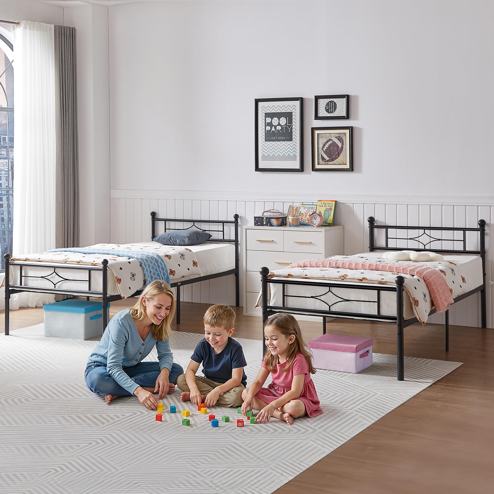 BedsPick Twin Bed Frame quiet operation for peaceful sleep.