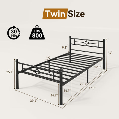 BedsPick Twin Bed Frame under-bed storage for clutter-free rooms.