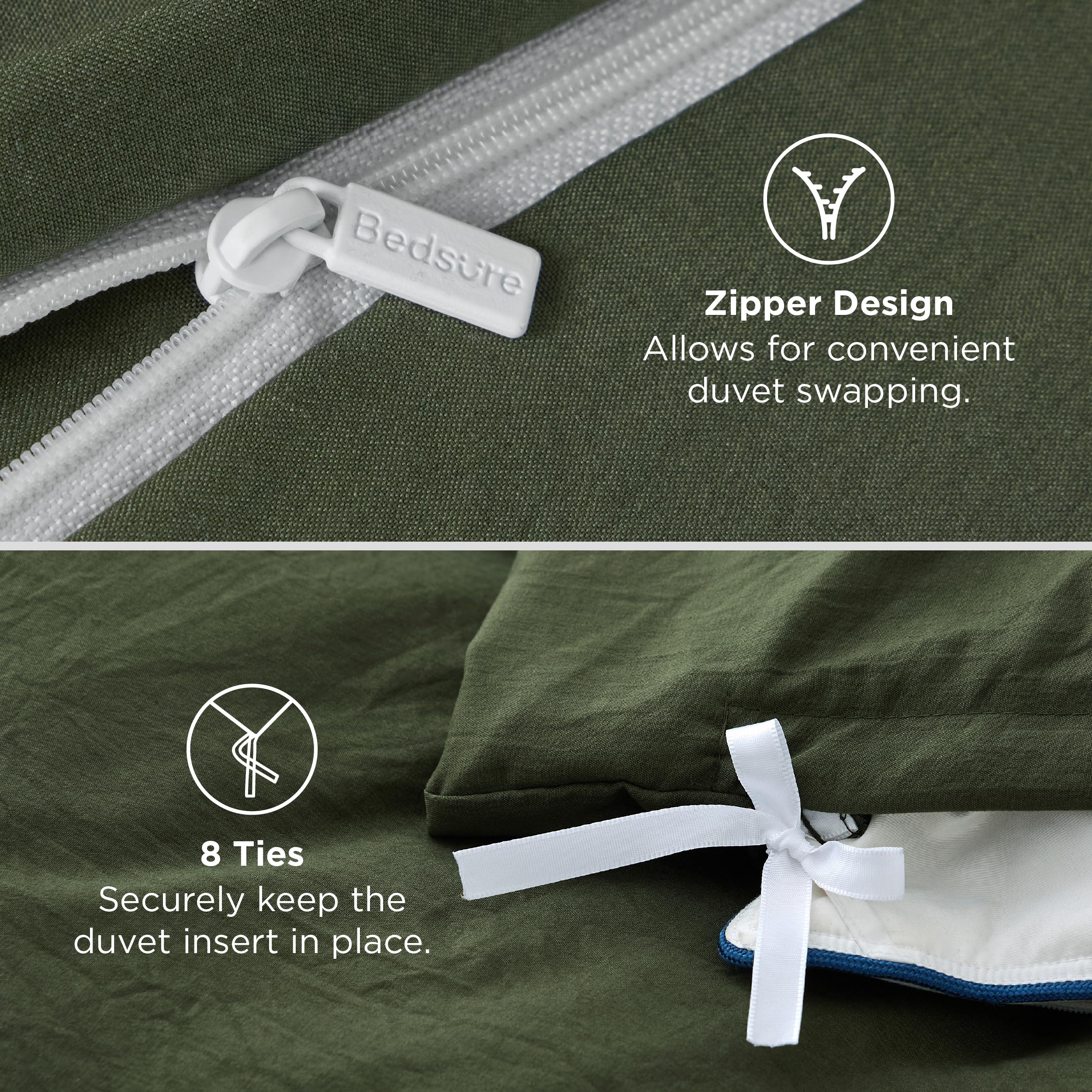 Bedsure three-piece set packaging showing full duvet cover and two shams