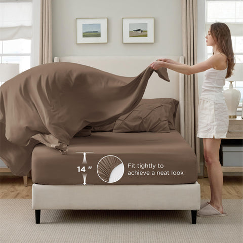 Bedsure 7-piece bed-in-a-bag kit includes comforter, sheets, pillowcases, and shams.