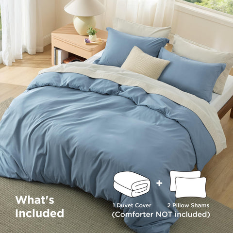 Bedsure eight corner ties closeup secures duvet and prevents bunching.