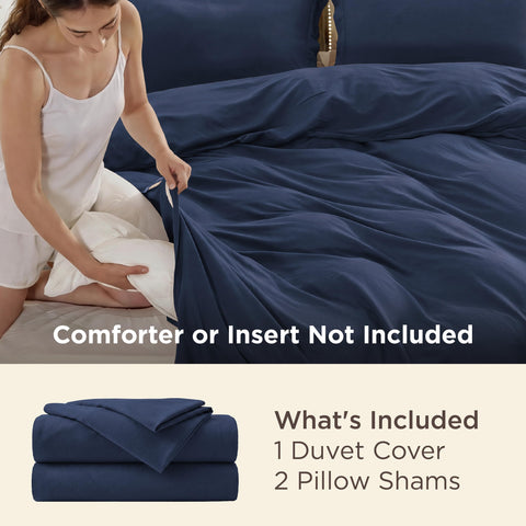 Bedsure duvet cover showing 8 corner ties to prevent duvet shifting