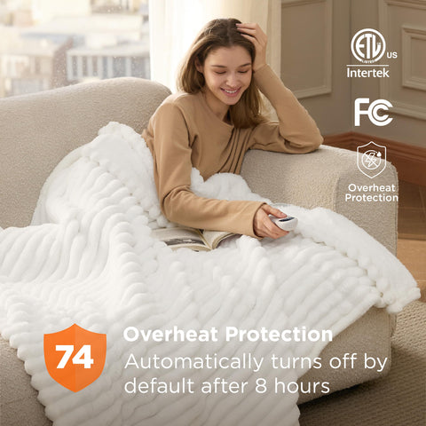 Bedsure 8-hour timer ensures safe warmth during extended movie nights.