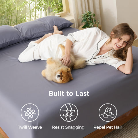 All-season breathable bamboo rayon helps balance temperature through the night.