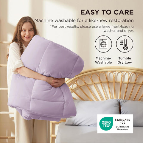 Bedsure all-season comfort on bed demonstrates versatile warmth across seasons.