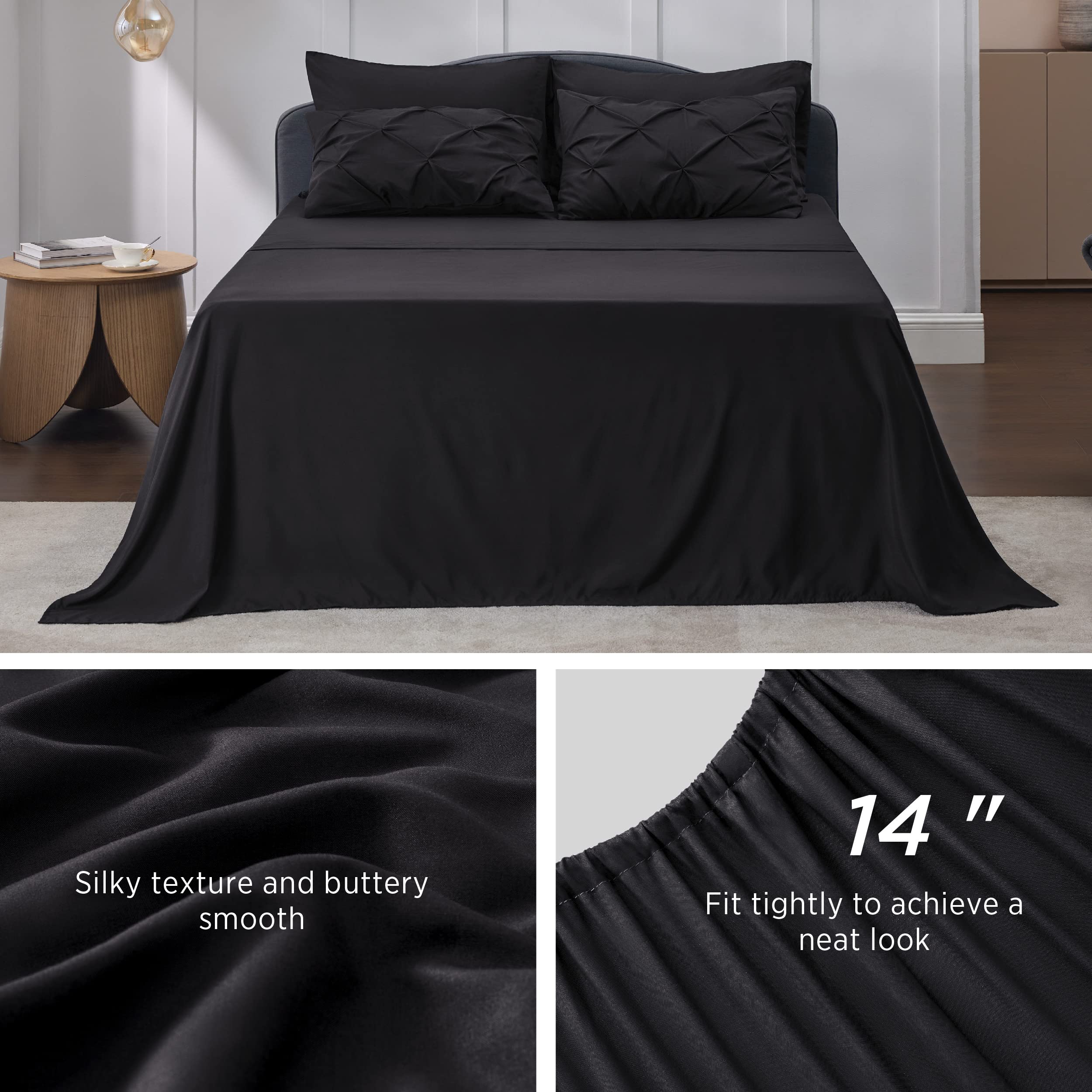 Bedsure all-season comforter draped on a bed suggests versatile year-round warmth.