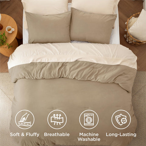 Bedsure all-season lightweight comforter safely woven for year-round comfort.