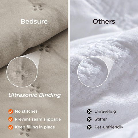 Bedsure all-season lightweight warmth draped on bed for versatile seasons with easy care