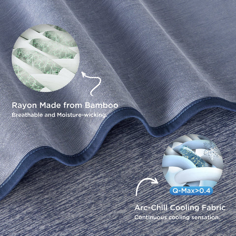Bedsure arc-chill fabric closeup highlighting breathable cooling fibers.