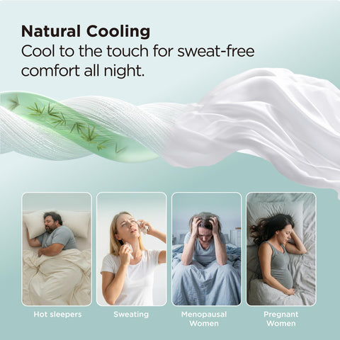 Bedsure cooling fabric close-up shows silky softness for hot sleepers.