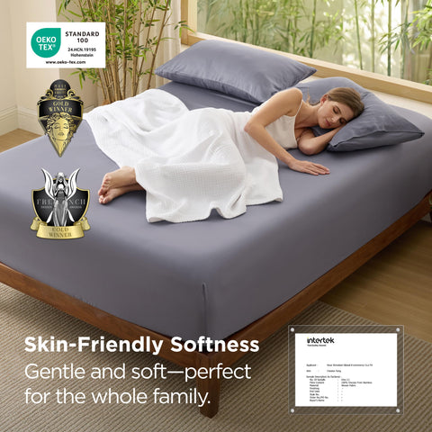 OEKO-TEX certified Bedsure sheet ensures skin-safe comfort.