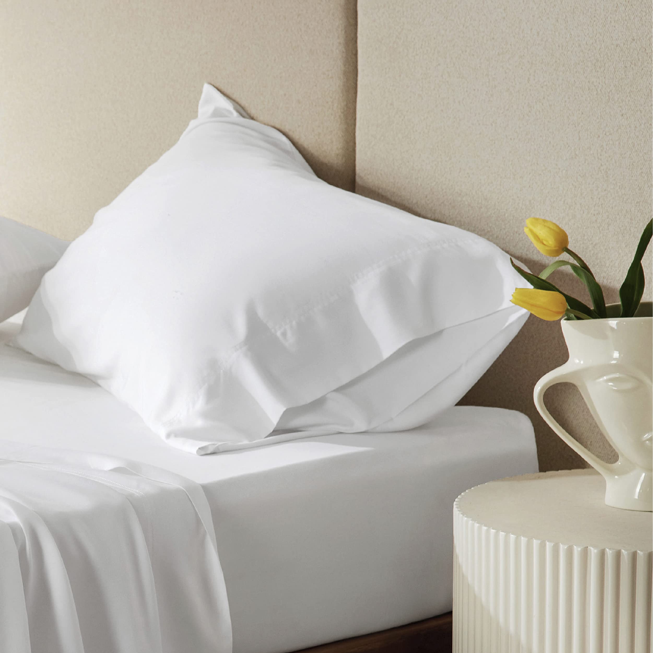 Bedsure bamboo rayon fabric drapes softly for a cool night’s sleep