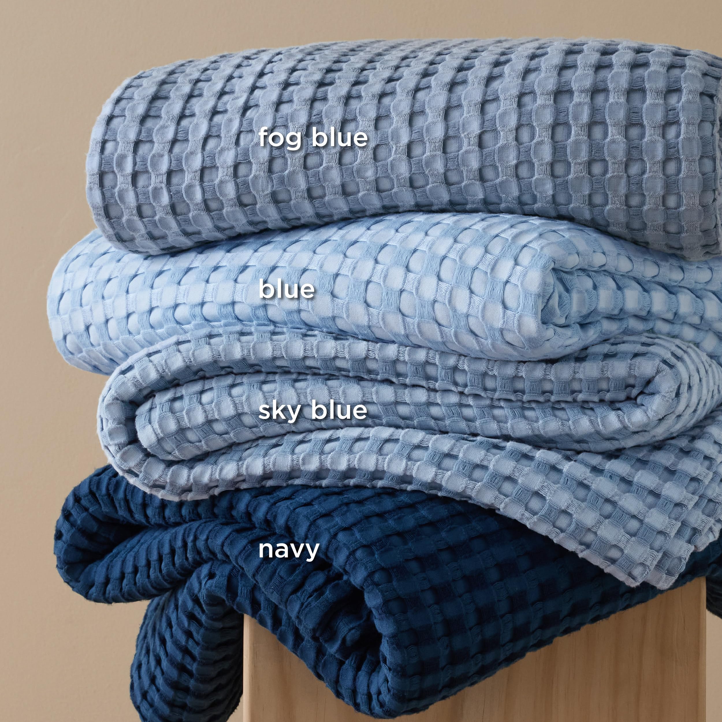 Bedsure bamboo-rayon blend waffle blanket showcases soft moisture-wicking feel.